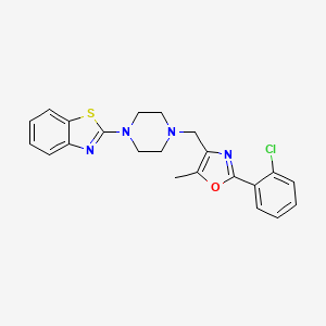 molecular formula C22H21ClN4OS B6127072 2-(4-{[2-(2-chlorophenyl)-5-methyl-1,3-oxazol-4-yl]methyl}-1-piperazinyl)-1,3-benzothiazole 
