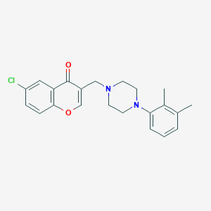 molecular formula C22H23ClN2O2 B6127076 6-chloro-3-{[4-(2,3-dimethylphenyl)-1-piperazinyl]methyl}-4H-chromen-4-one 