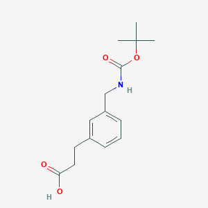 molecular formula C15H21NO4 B061271 3-(3-(((tert-Butoxycarbonyl)amino)methyl)phenyl)propanoic acid CAS No. 171663-00-6