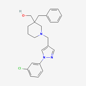 molecular formula C23H26ClN3O B6127120 (3-benzyl-1-{[1-(3-chlorophenyl)-1H-pyrazol-4-yl]methyl}-3-piperidinyl)methanol 