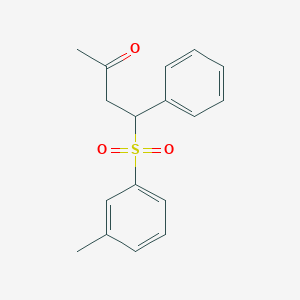 molecular formula C17H18O3S B6127140 4-[(3-methylphenyl)sulfonyl]-4-phenyl-2-butanone 
