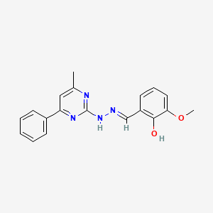 molecular formula C19H18N4O2 B6127157 2-hydroxy-3-methoxybenzaldehyde (4-methyl-6-phenyl-2-pyrimidinyl)hydrazone 