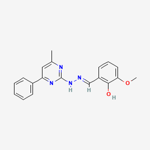 2-hydroxy-3-methoxybenzaldehyde (4-methyl-6-phenyl-2-pyrimidinyl)hydrazone