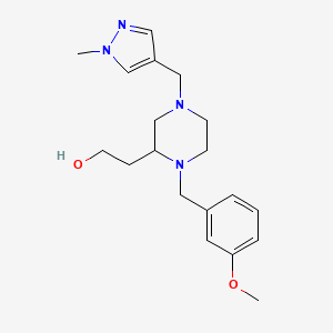 molecular formula C19H28N4O2 B6127170 2-{1-(3-methoxybenzyl)-4-[(1-methyl-1H-pyrazol-4-yl)methyl]-2-piperazinyl}ethanol 
