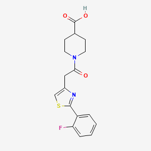 1-{[2-(2-fluorophenyl)-1,3-thiazol-4-yl]acetyl}-4-piperidinecarboxylic acid