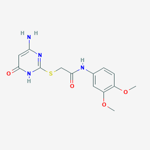 2-[(4-amino-6-oxo-1,6-dihydro-2-pyrimidinyl)thio]-N-(3,4-dimethoxyphenyl)acetamide