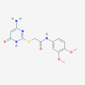 molecular formula C14H16N4O4S B6127179 2-[(4-amino-6-oxo-1,6-dihydro-2-pyrimidinyl)thio]-N-(3,4-dimethoxyphenyl)acetamide 