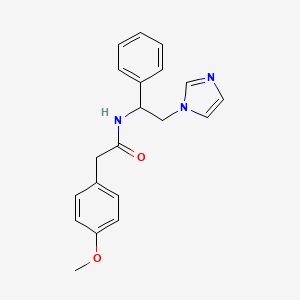 molecular formula C20H21N3O2 B6127185 N-[2-(1H-imidazol-1-yl)-1-phenylethyl]-2-(4-methoxyphenyl)acetamide trifluoroacetate 