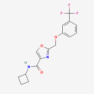 molecular formula C16H15F3N2O3 B6127197 N-cyclobutyl-2-{[3-(trifluoromethyl)phenoxy]methyl}-1,3-oxazole-4-carboxamide 