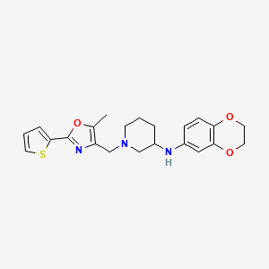 molecular formula C22H25N3O3S B6127207 N-(2,3-dihydro-1,4-benzodioxin-6-yl)-1-{[5-methyl-2-(2-thienyl)-1,3-oxazol-4-yl]methyl}-3-piperidinamine 