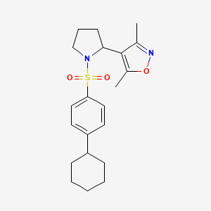 molecular formula C21H28N2O3S B6127215 4-{1-[(4-cyclohexylphenyl)sulfonyl]-2-pyrrolidinyl}-3,5-dimethylisoxazole 