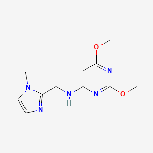 molecular formula C11H15N5O2 B6127223 2,6-dimethoxy-N-[(1-methyl-1H-imidazol-2-yl)methyl]-4-pyrimidinamine 