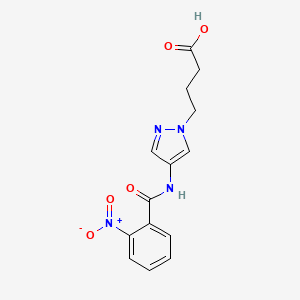 molecular formula C14H14N4O5 B6127234 4-{4-[(2-nitrobenzoyl)amino]-1H-pyrazol-1-yl}butanoic acid 