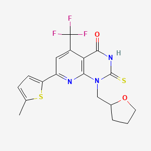 2-mercapto-7-(5-methyl-2-thienyl)-1-(tetrahydro-2-furanylmethyl)-5-(trifluoromethyl)pyrido[2,3-d]pyrimidin-4(1H)-one