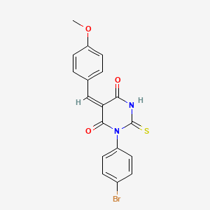 molecular formula C18H13BrN2O3S B6127280 1-(4-bromophenyl)-5-(4-methoxybenzylidene)-2-thioxodihydro-4,6(1H,5H)-pyrimidinedione 