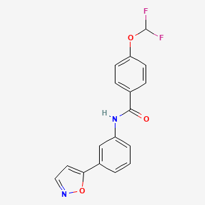 molecular formula C17H12F2N2O3 B6127320 4-(difluoromethoxy)-N-(3-isoxazol-5-ylphenyl)benzamide 