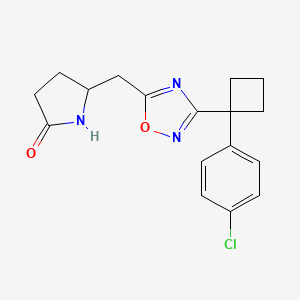 5-({3-[1-(4-chlorophenyl)cyclobutyl]-1,2,4-oxadiazol-5-yl}methyl)-2-pyrrolidinone