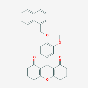 molecular formula C31H28O5 B6127367 9-[3-methoxy-4-(1-naphthylmethoxy)phenyl]-3,4,5,6,7,9-hexahydro-1H-xanthene-1,8(2H)-dione 