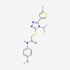 molecular formula C19H22N4O2S2 B6127374 2-{[4-isopropyl-5-(5-methyl-3-thienyl)-4H-1,2,4-triazol-3-yl]thio}-N-(4-methoxyphenyl)acetamide 