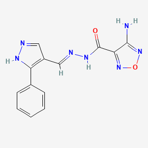 4-amino-N'-[(3-phenyl-1H-pyrazol-4-yl)methylene]-1,2,5-oxadiazole-3-carbohydrazide