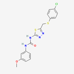 N-(5-{[(4-chlorophenyl)thio]methyl}-1,3,4-thiadiazol-2-yl)-N'-(3-methoxyphenyl)urea