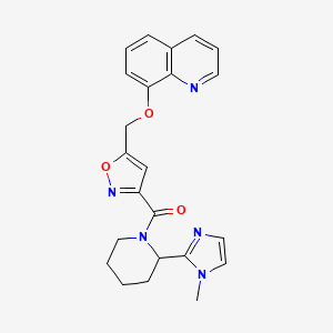 molecular formula C23H23N5O3 B6127428 8-[(3-{[2-(1-methyl-1H-imidazol-2-yl)-1-piperidinyl]carbonyl}-5-isoxazolyl)methoxy]quinoline 