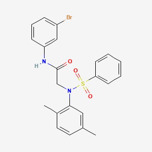 molecular formula C22H21BrN2O3S B6127440 N~1~-(3-bromophenyl)-N~2~-(2,5-dimethylphenyl)-N~2~-(phenylsulfonyl)glycinamide CAS No. 425608-39-5