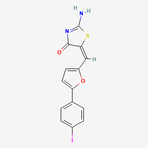 molecular formula C14H9IN2O2S B6127458 2-imino-5-{[5-(4-iodophenyl)-2-furyl]methylene}-1,3-thiazolidin-4-one 