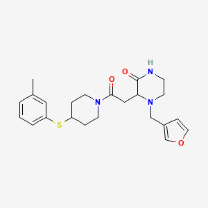 4-(3-furylmethyl)-3-(2-{4-[(3-methylphenyl)thio]-1-piperidinyl}-2-oxoethyl)-2-piperazinone