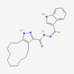 molecular formula C23H29N5O B6127518 N'-(1H-indol-3-ylmethylene)-4,5,6,7,8,9,10,11,12,13-decahydro-1H-cyclododeca[c]pyrazole-3-carbohydrazide 