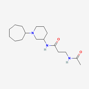 molecular formula C17H31N3O2 B6127540 N~3~-acetyl-N~1~-(1-cycloheptyl-3-piperidinyl)-beta-alaninamide 