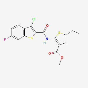 molecular formula C17H13ClFNO3S2 B6127577 methyl 2-{[(3-chloro-6-fluoro-1-benzothien-2-yl)carbonyl]amino}-5-ethyl-3-thiophenecarboxylate 