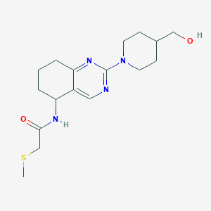 molecular formula C17H26N4O2S B6127600 N-{2-[4-(hydroxymethyl)-1-piperidinyl]-5,6,7,8-tetrahydro-5-quinazolinyl}-2-(methylthio)acetamide 