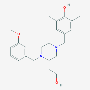 molecular formula C23H32N2O3 B6127626 4-{[3-(2-hydroxyethyl)-4-(3-methoxybenzyl)-1-piperazinyl]methyl}-2,6-dimethylphenol 