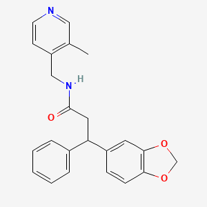 3-(1,3-benzodioxol-5-yl)-N-[(3-methyl-4-pyridinyl)methyl]-3-phenylpropanamide