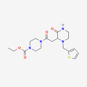 molecular formula C18H26N4O4S B6127660 ethyl 4-{[3-oxo-1-(2-thienylmethyl)-2-piperazinyl]acetyl}-1-piperazinecarboxylate 