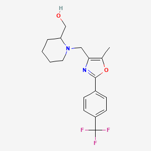 molecular formula C18H21F3N2O2 B6127730 [1-({5-methyl-2-[4-(trifluoromethyl)phenyl]-1,3-oxazol-4-yl}methyl)-2-piperidinyl]methanol 