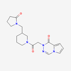 molecular formula C18H23N5O3 B6127736 2-(2-oxo-2-{3-[(2-oxo-1-pyrrolidinyl)methyl]-1-piperidinyl}ethyl)pyrrolo[1,2-d][1,2,4]triazin-1(2H)-one 