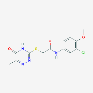 molecular formula C13H13ClN4O3S B6127754 N-(3-chloro-4-methoxyphenyl)-2-[(6-methyl-5-oxo-4,5-dihydro-1,2,4-triazin-3-yl)thio]acetamide 