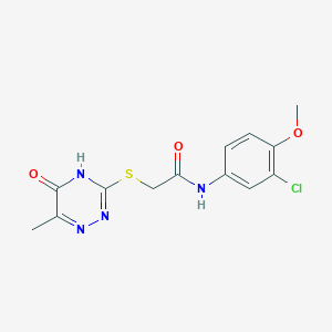 N-(3-chloro-4-methoxyphenyl)-2-[(6-methyl-5-oxo-4,5-dihydro-1,2,4-triazin-3-yl)thio]acetamide