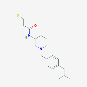 molecular formula C20H32N2OS B6127762 N-[1-(4-isobutylbenzyl)-3-piperidinyl]-3-(methylthio)propanamide 