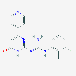 molecular formula C17H15ClN6O B6127764 N-(3-chloro-2-methylphenyl)-N'-[6-oxo-4-(4-pyridinyl)-1,6-dihydro-2-pyrimidinyl]guanidine 