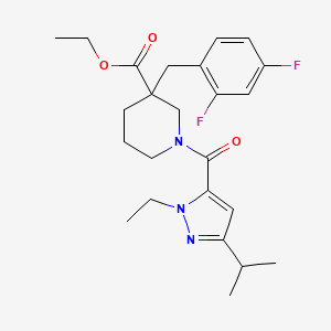 molecular formula C24H31F2N3O3 B6127811 ethyl 3-(2,4-difluorobenzyl)-1-[(1-ethyl-3-isopropyl-1H-pyrazol-5-yl)carbonyl]-3-piperidinecarboxylate 