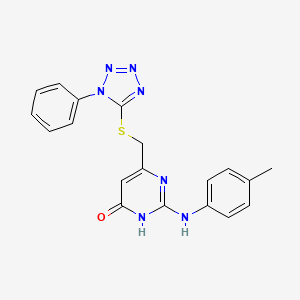 2-[(4-methylphenyl)amino]-6-{[(1-phenyl-1H-tetrazol-5-yl)thio]methyl}-4(3H)-pyrimidinone