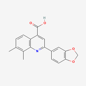 molecular formula C19H15NO4 B6127831 2-(1,3-benzodioxol-5-yl)-7,8-dimethyl-4-quinolinecarboxylic acid 