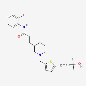 N-(2-fluorophenyl)-3-(1-{[5-(3-hydroxy-3-methyl-1-butyn-1-yl)-2-thienyl]methyl}-3-piperidinyl)propanamide