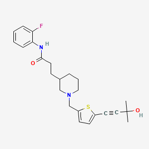 molecular formula C24H29FN2O2S B6127836 N-(2-fluorophenyl)-3-(1-{[5-(3-hydroxy-3-methyl-1-butyn-1-yl)-2-thienyl]methyl}-3-piperidinyl)propanamide 