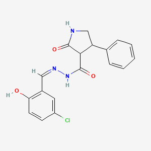 molecular formula C18H16ClN3O3 B6127869 N'-(5-chloro-2-hydroxybenzylidene)-2-oxo-4-phenyl-3-pyrrolidinecarbohydrazide 