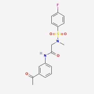 molecular formula C17H17FN2O4S B6127881 N~1~-(3-acetylphenyl)-N~2~-[(4-fluorophenyl)sulfonyl]-N~2~-methylglycinamide 