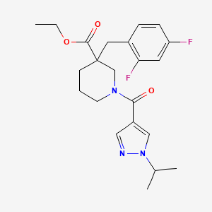 molecular formula C22H27F2N3O3 B6127918 ethyl 3-(2,4-difluorobenzyl)-1-[(1-isopropyl-1H-pyrazol-4-yl)carbonyl]-3-piperidinecarboxylate 